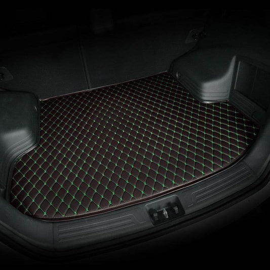 Black & Green Stitching Custom Car Trunk Mats