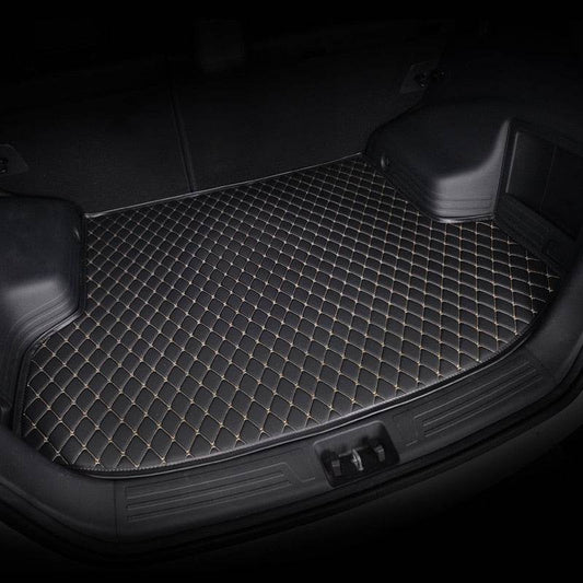 Black & White Stitching Custom Car Trunk Mats