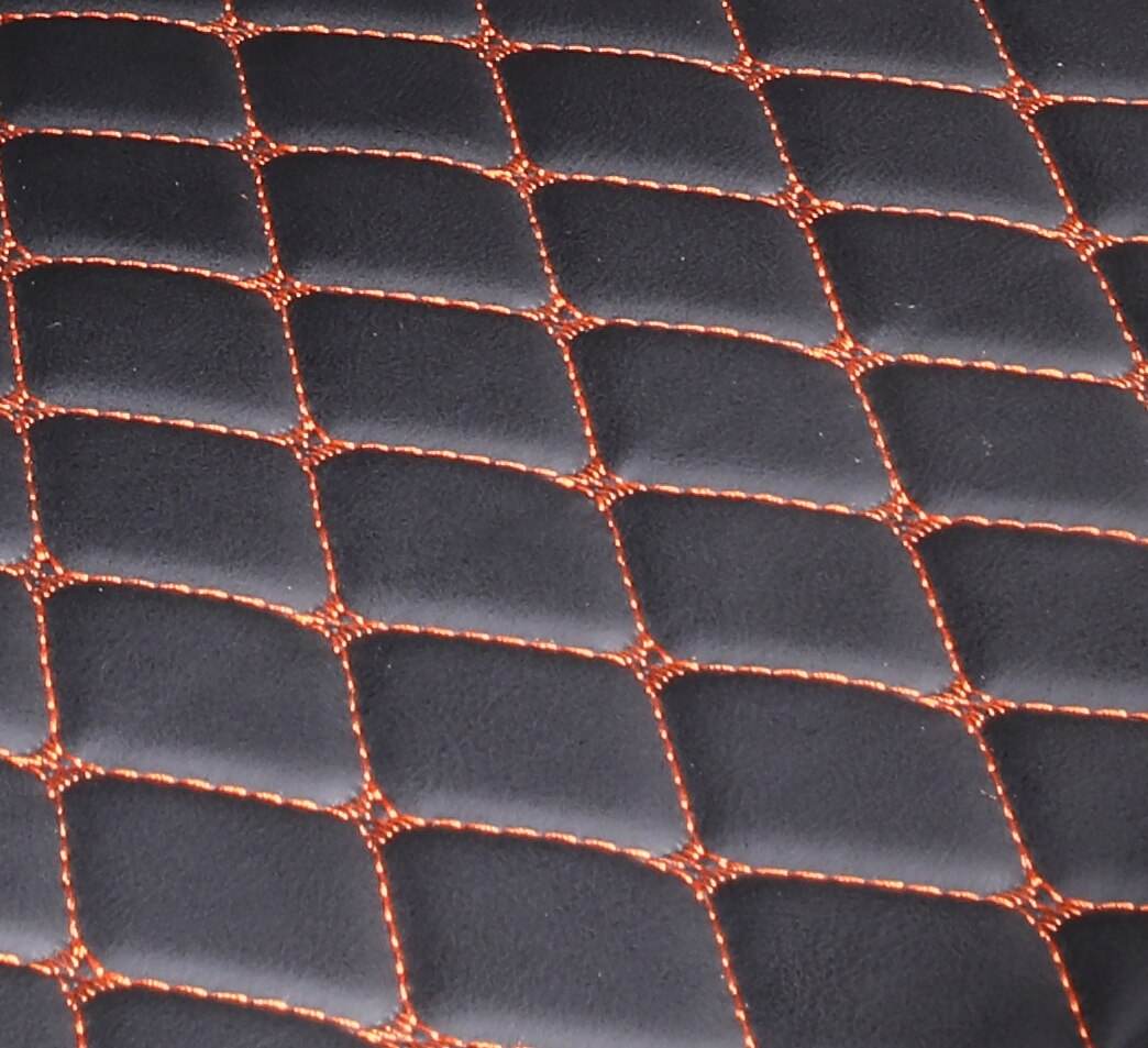 Black & Orange Stitching Custom Car Trunk Mats
