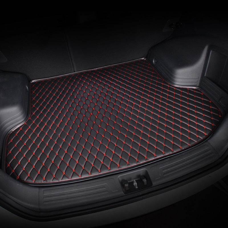 Black & Red Stitching Custom Car Trunk Mats