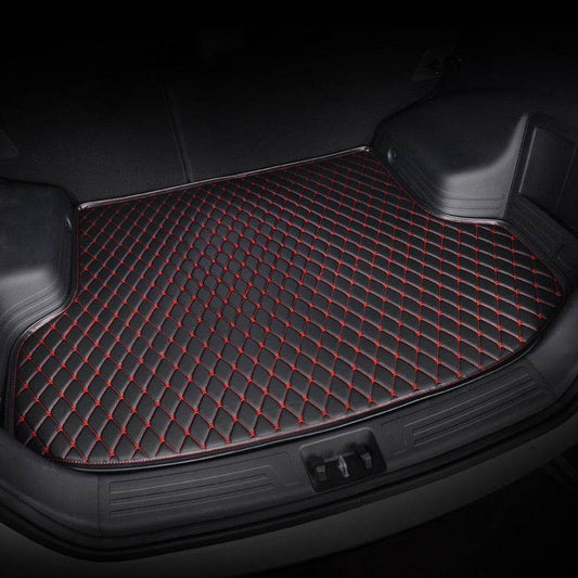 Black & Red Stitching Custom Car Trunk Mats